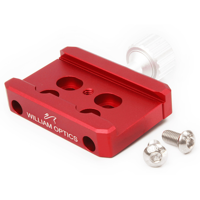 William Optics Saddle Plate for Vixen-style Dovetail Plate - 90mm (M-SP90RC-RD) - Astronomy Plus
